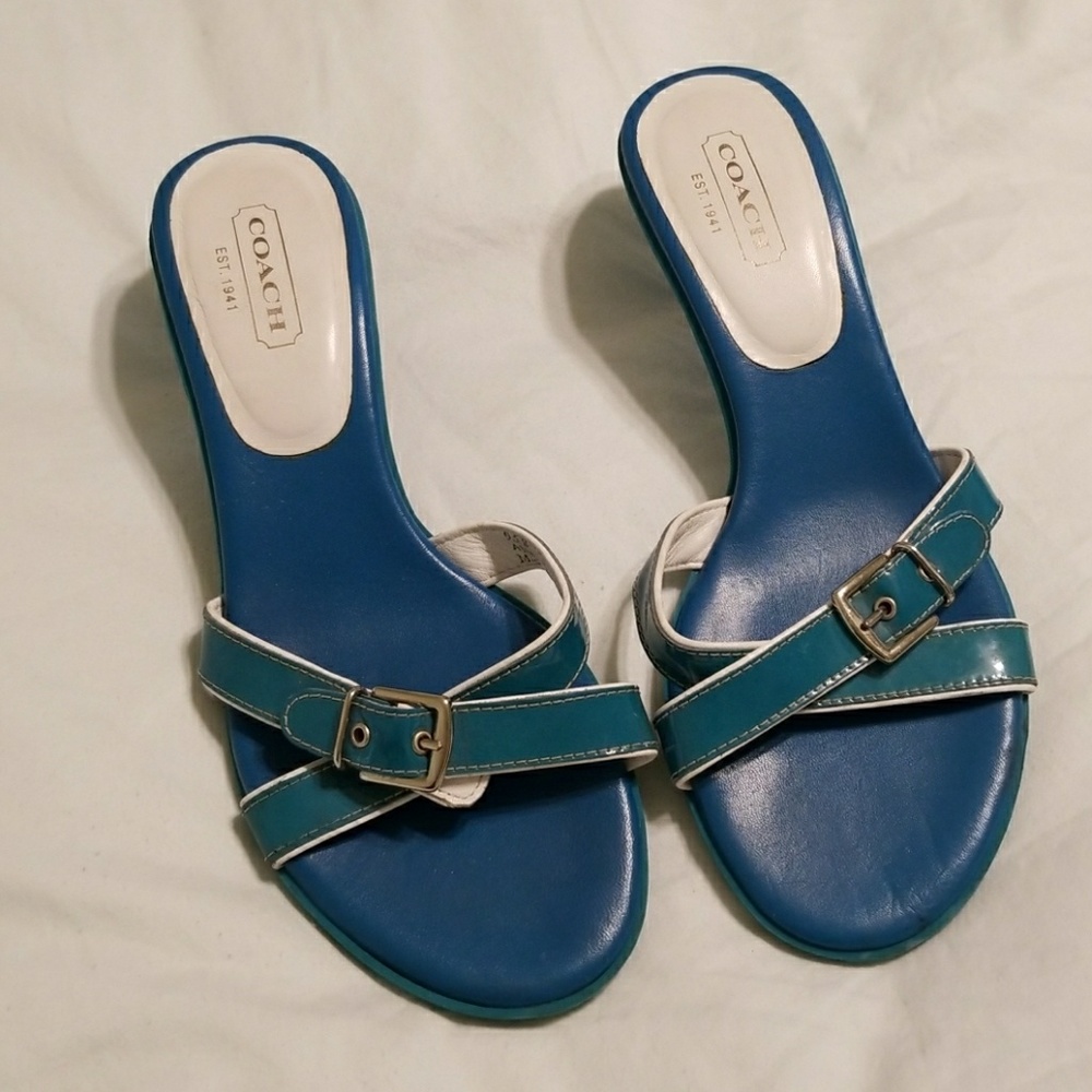 Teal coach low heels 9.5b